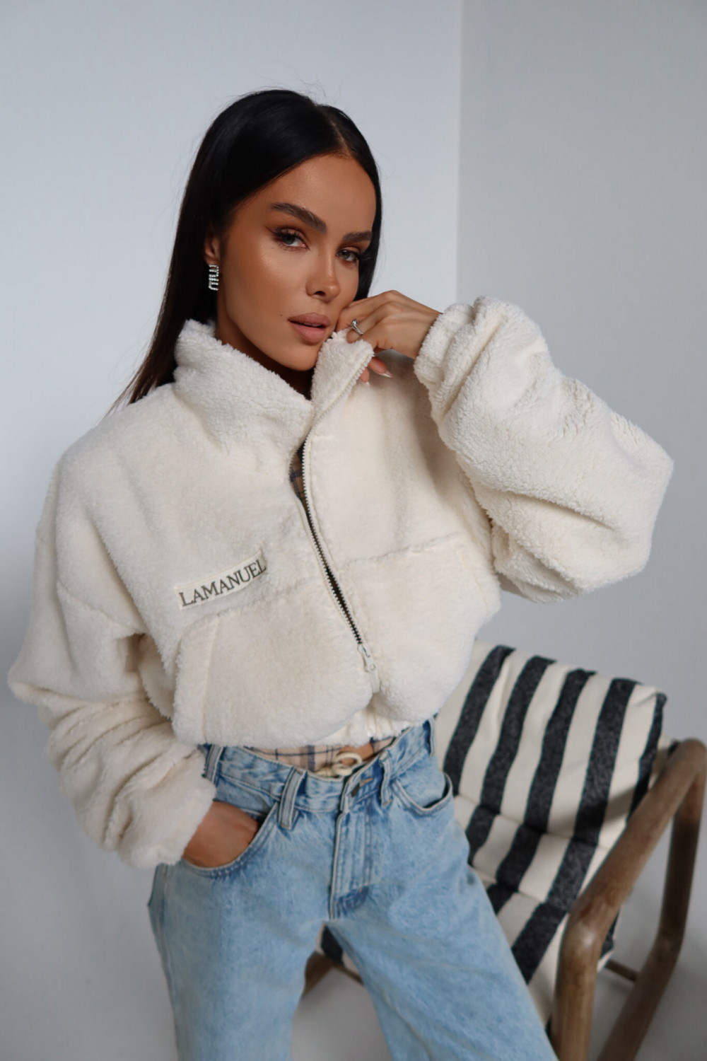 Kurtka FURRY ecru La Manuel 3