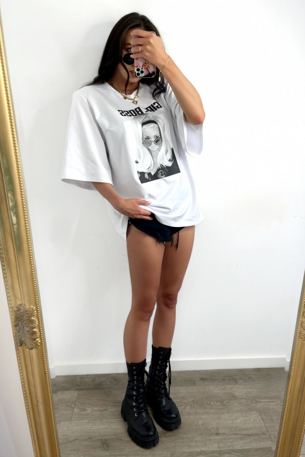 Tshirt GIRL BOSS biały La Milla 4