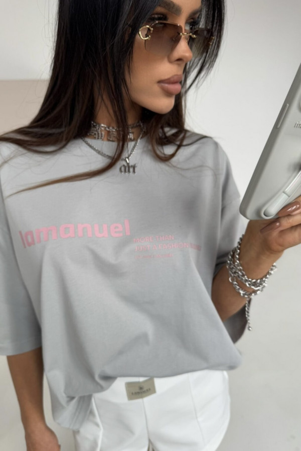 T-shirt oversize CASE szary La Manuel 2