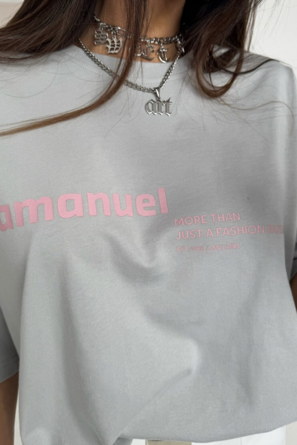 T-shirt oversize CASE szary La Manuel 5
