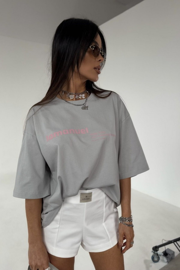 T-shirt oversize CASE szary La Manuel