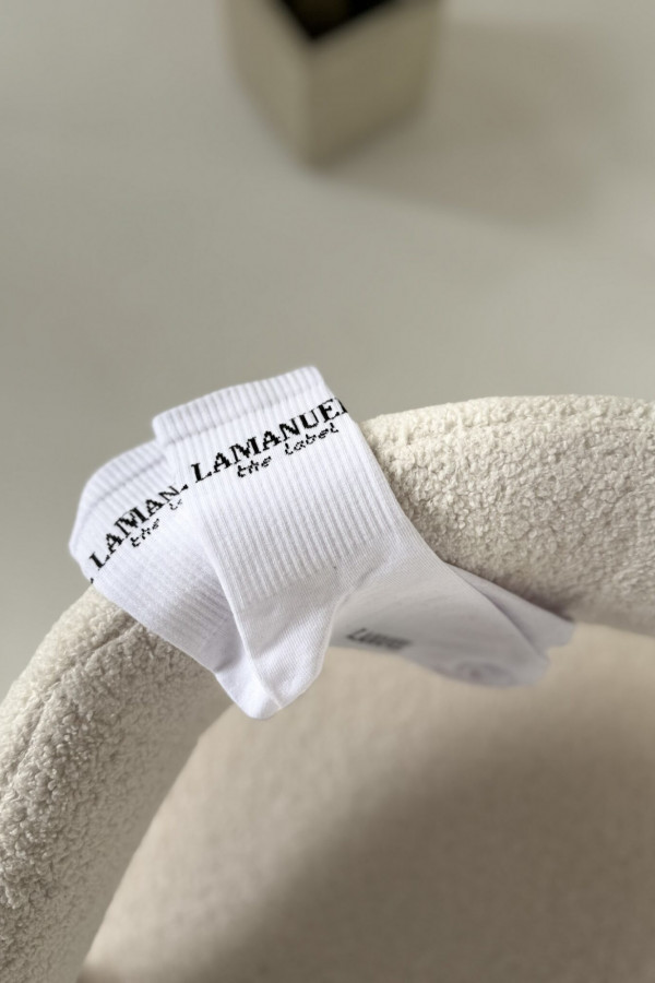 Skarpety LABEL białe/czarne La Manuel