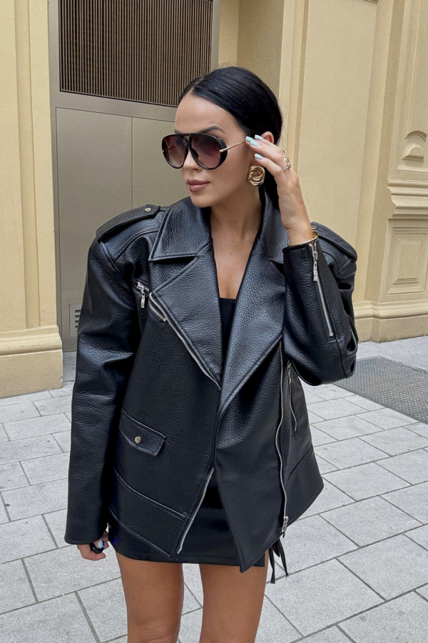 Czarna kurtka ramoneska oversize La Milla